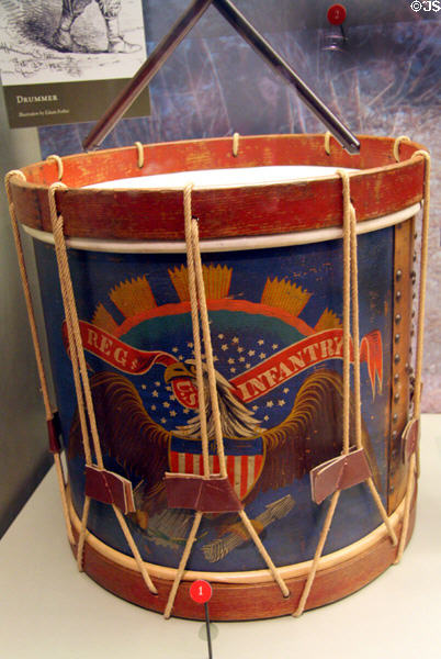 Drum used at battle of Gettysburg in NPS Museum. Gettysburg, PA.
