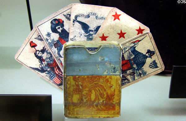 Civil War Union playing cards by American Card Co. at Gettysburg NPS Museum. Gettysburg, PA.