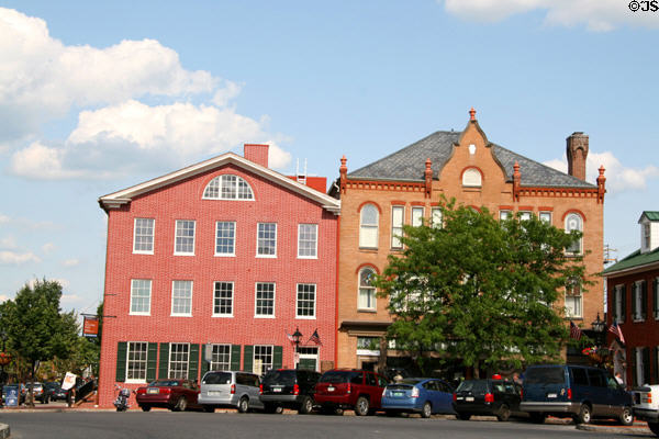 David Wills House (where Lincoln stayed) & Masonic Temple (1898) on main square of Gettysburg. Gettysburg, PA.