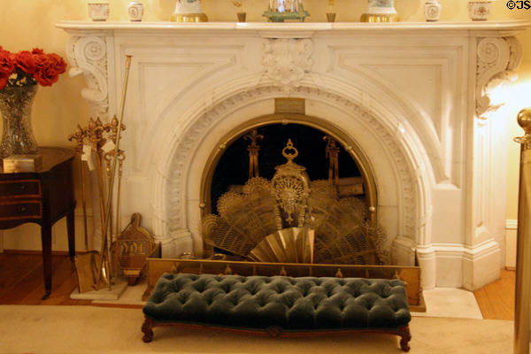Marble fireplace sold from White House in 1870s now in living room of Eisenhower National Historic Site. Gettysburg, PA.