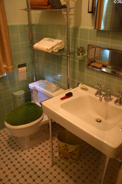 Green 1950s bathroom in Eisenhower National Historic Site. Gettysburg, PA.