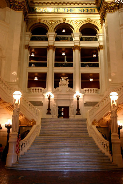 Staircase in Pennsylvania Capitol inspired by the opera house in Paris. Harrisburg, PA.
