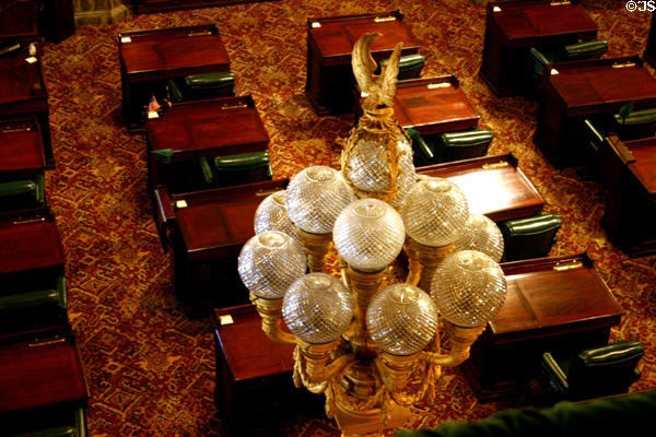 Chandelier above Senate desks in Pennsylvania Capitol. Harrisburg, PA.