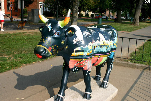 Cow painted with fireworks. Harrisburg, PA.