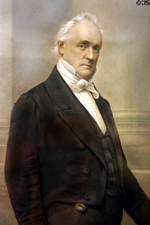 Detail of portrait of President James Buchanan at Wheatland. Lancaster, PA.