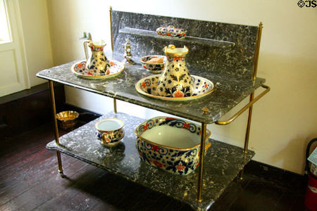 Wash stand with pitchers & basins at Wheatland. Lancaster, PA.
