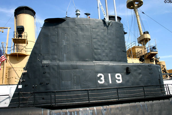 Conning tower of Submarine Becuna 319. Philadelphia, PA.