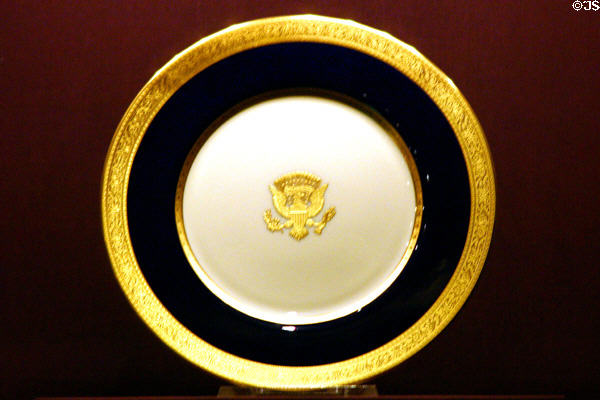 Woodrow Wilson dinner plate in Liberty Museum. Philadelphia, PA.