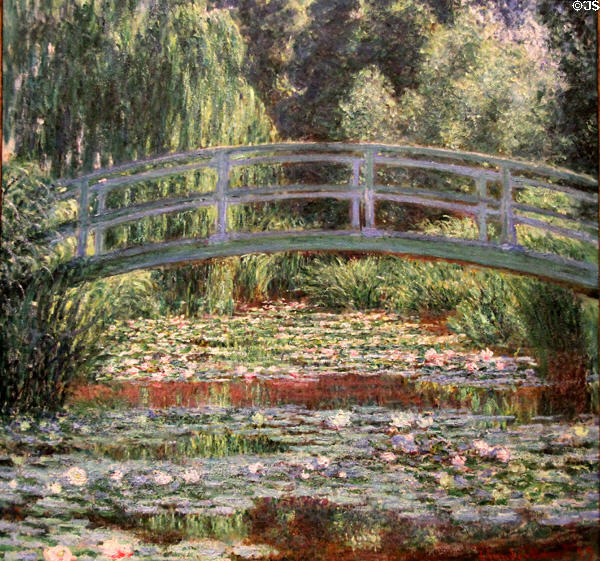 Japanese Footbridge & Water Lily Pool of Giverny (1899) by Claude Monet at Philadelphia Museum of Art. Philadelphia, PA.