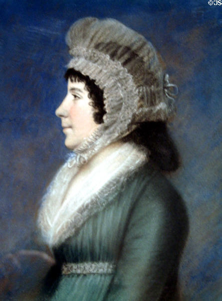 Portrait of Dolley Todd Madison (1796-7) by James Sharples Senior in National Portrait Gallery. Philadelphia, PA.
