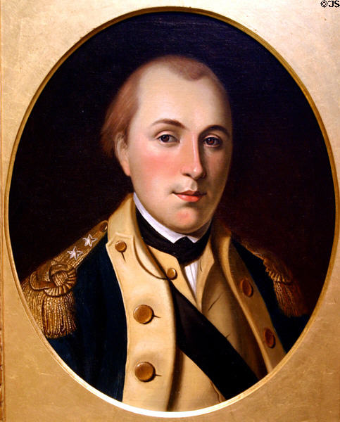 Portrait of Marquis de Lafayette (1779-80) by Charles Willson Peale in National Portrait Gallery. Philadelphia, PA.
