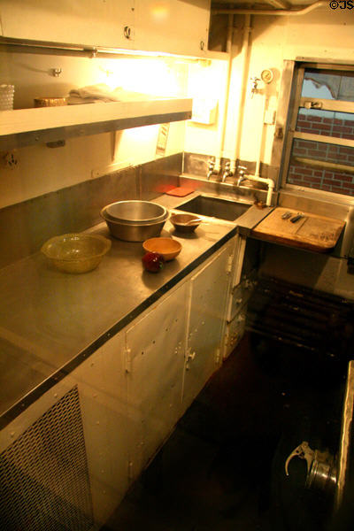 Kitchen aboard Erie business car #3 (c1929) at Steamtown. Scranton, PA.