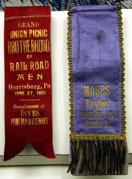 Labor union ribbons at Steamtown. Scranton, PA.