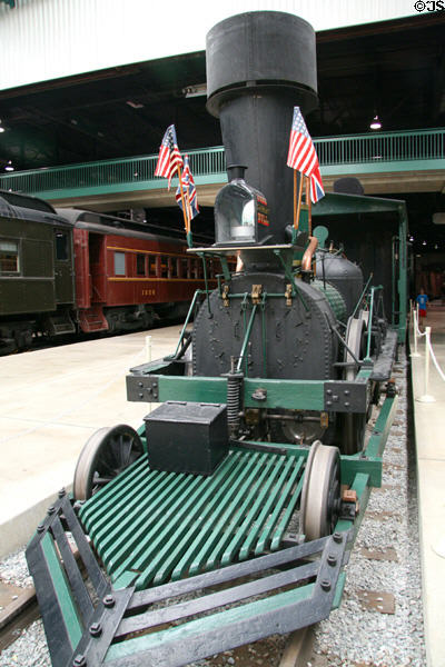 Replica of John Bull locomotive (original 1831) made for New York World's Fair (1940) by PRR at Railroad Museum of Pennsylvania. Strasburg, PA.