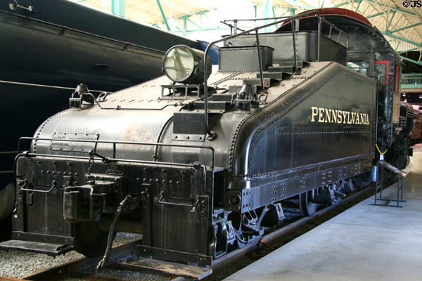 Sloped tender of steam locomotive PRR #94 (1917) at Railroad Museum of Pennsylvania. Strasburg, PA.