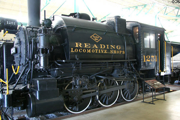 Reading saddleback steam locomotive #1251 (1918) at Railroad Museum of Pennsylvania. Strasburg, PA.