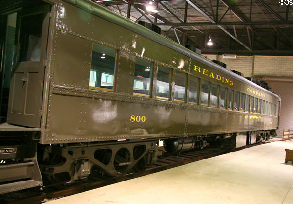 Reading passenger car #800 at Railroad Museum of Pennsylvania. Strasburg, PA.