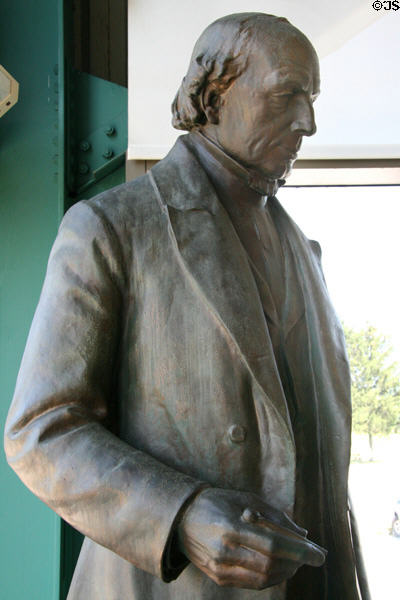 Matthias William Baldwin (1795-1866), founder of Baldwin Locomotive Works, statue (1907) by Herbert Adams at Railroad Museum of Pennsylvania. Strasburg, PA.