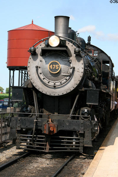 Steam locomotive #475 (1906) by Baldwin Locomotive Works at Strasburg Railroad. Strasburg, PA.