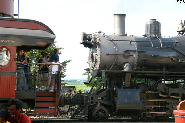 Passenger car platform meets locomotive at Strasburg Railroad. Strasburg, PA.