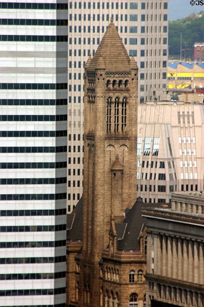 Allegheny County Courthouse tower (250ft) (1888) (436 Grant St.) (5 floors). Pittsburgh, PA. Architect: Henry Hobson Richardson. On National Register.