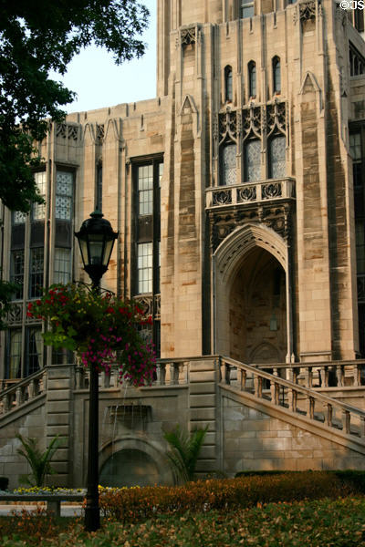 Steps & portal of Cathedral of Learning at University of Pittsburgh. Pittsburgh, PA.