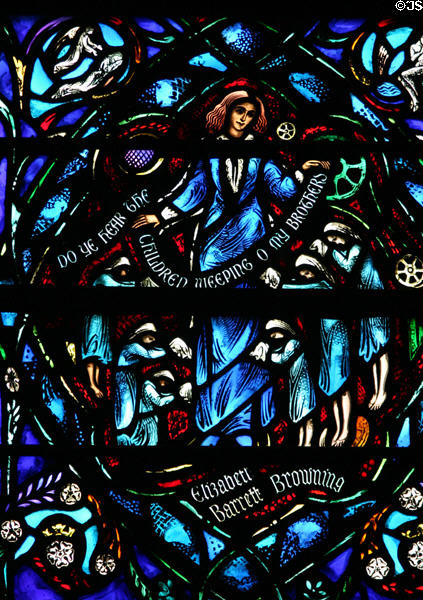 Stained glass Elizabeth Barrett Browning in Heinz Chapel. Pittsburgh, PA.