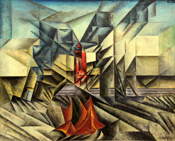 Harbor Mole painting (1913) by Lyonel Feininger at Carnegie Museum of Art. Pittsburgh, PA.
