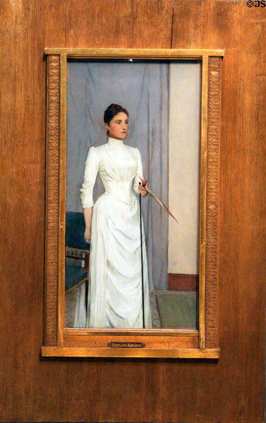 Portrait of Madeleine Mabille (1888) by Fernand Khnopff of Belgium at Carnegie Museum of Art. Pittsburgh, PA.