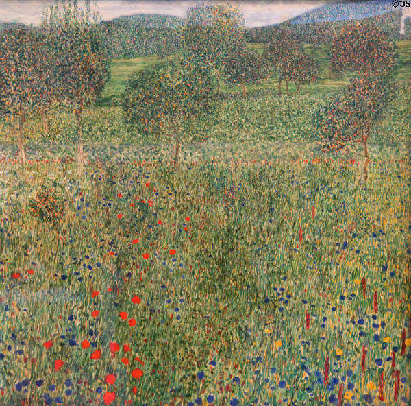 Orchard painting (c1905) by Gustav Klimt at Carnegie Museum of Art. Pittsburgh, PA.