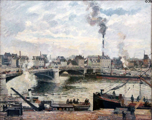 Great Bridge, Rouen painting (1896) by Camille Pissarro at Carnegie Museum of Art. Pittsburgh, PA.