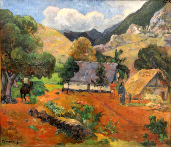 Landscape with Three Figures painting (1901) by Paul Gauguin at Carnegie Museum of Art. Pittsburgh, PA.
