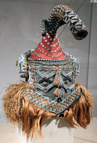 Congo beaded mask (c1900-10) from Kuba culture at Carnegie Museum of Art. Pittsburgh, PA.