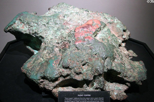 Float copper in hall of minerals at Carnegie Museum of Natural History. Pittsburgh, PA.