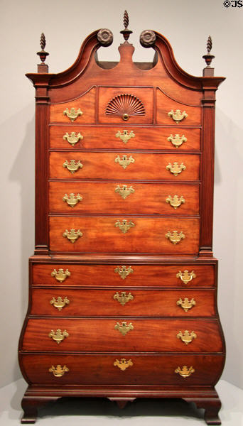 Chest-on-chest (c1780) from Boston, MA at Carnegie Museum of Art. Pittsburgh, PA.