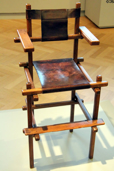 Child's chair (c1920) by Gerrit Thomas Rietveld of The Netherlands at Carnegie Museum of Art. Pittsburgh, PA.