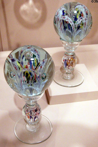Multi-colored glass vases (1888) by Joseph Reder of Allegheny County, PA at Carnegie Museum of Art. Pittsburgh, PA.