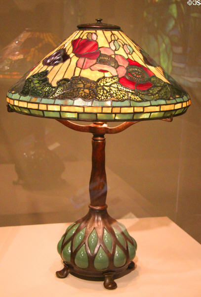 Poppy Lamp (c1905) by Clara Driscoll of Tiffany Studios of New York City at Carnegie Museum of Art. Pittsburgh, PA.