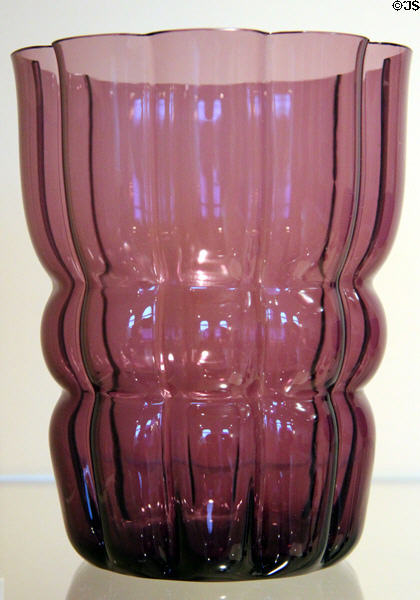 Glass vase (c1920) by Josef Hoffmann, made by J.&L. Lobmeyr of Austria at Carnegie Museum of Art. Pittsburgh, PA.