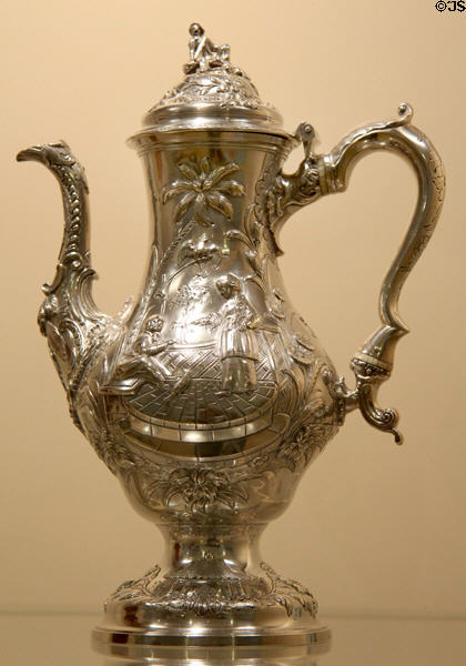 Silver coffeepot (1767-8) by Thomas Whipham & Charles Wright of London at Carnegie Museum of Art. Pittsburgh, PA.