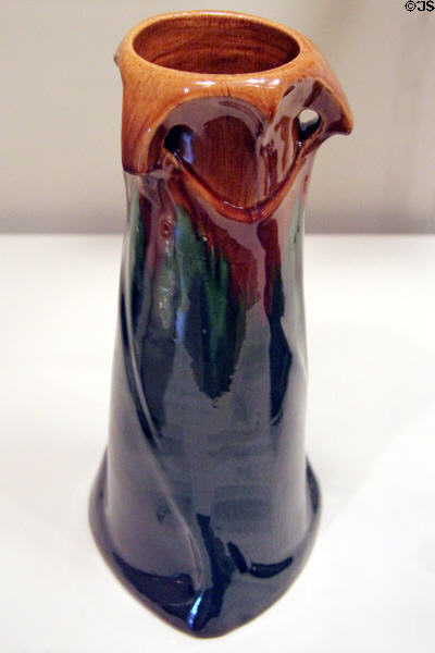 Earthenware vase (1903-4) by Henry van de Velde of Belgium made by Franz Eberstein of Germany at Carnegie Museum of Art. Pittsburgh, PA.