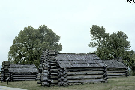 Replicas of American Revolutionary soldier's huts at Valley Forge National Park. PA.