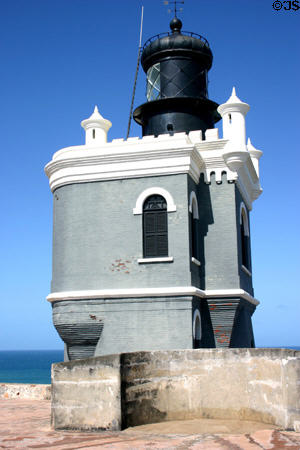 Lighthouse (1908) on Morro Fortress built by US military. San Juan, PR.