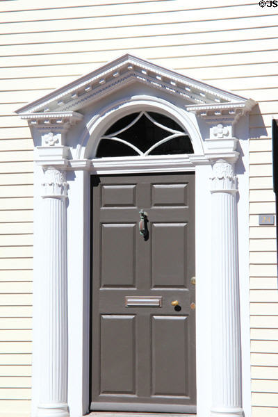 Neoclassical front door with diamond light of Joseph Wood House (c1812) (24 Mill St.). Newport, RI.