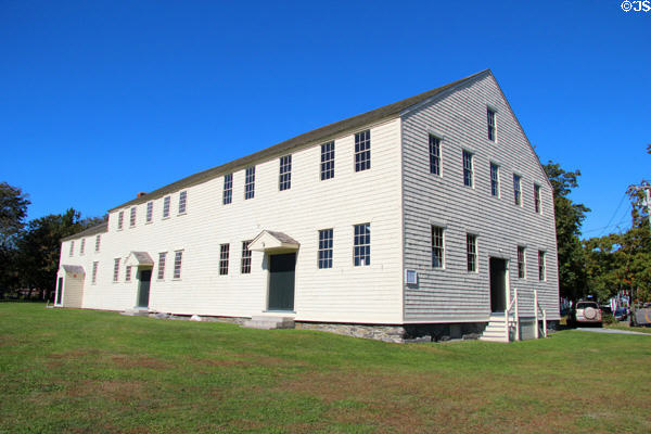 Great Friends Meeting House expanded in 1705 & 1729 to provide separate entrances for Quaker men & women. Newport, RI.