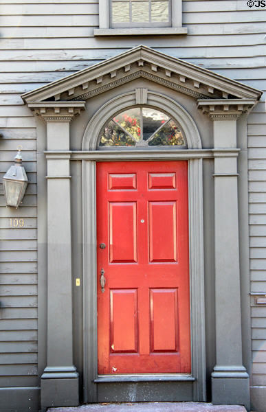 Front door of Odlin-Otis House (c1705) (109 Spring St.). Newport, RI.