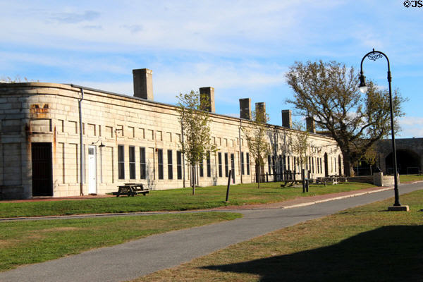 Restored former army buildings at Fort Adams. Newport, RI.