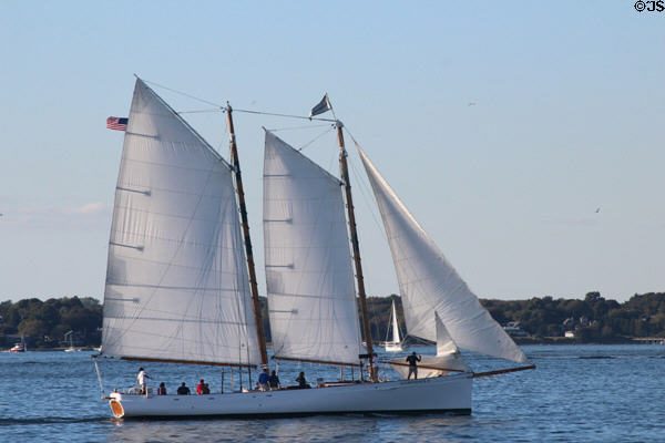 Sailboat on Narragansett Bay. Newport, RI.