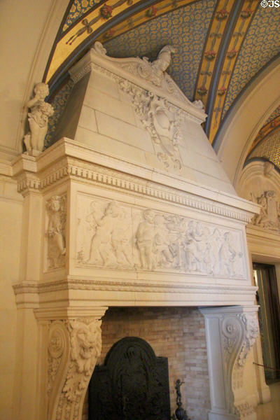 Fireplace alcove by Karl Bitter off Great Hall at The Breakers. Newport, RI.