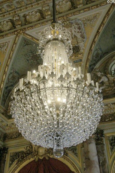 Dining Room crystal chandelier by Cristalleries Baccarat of Paris at The Breakers. Newport, RI.